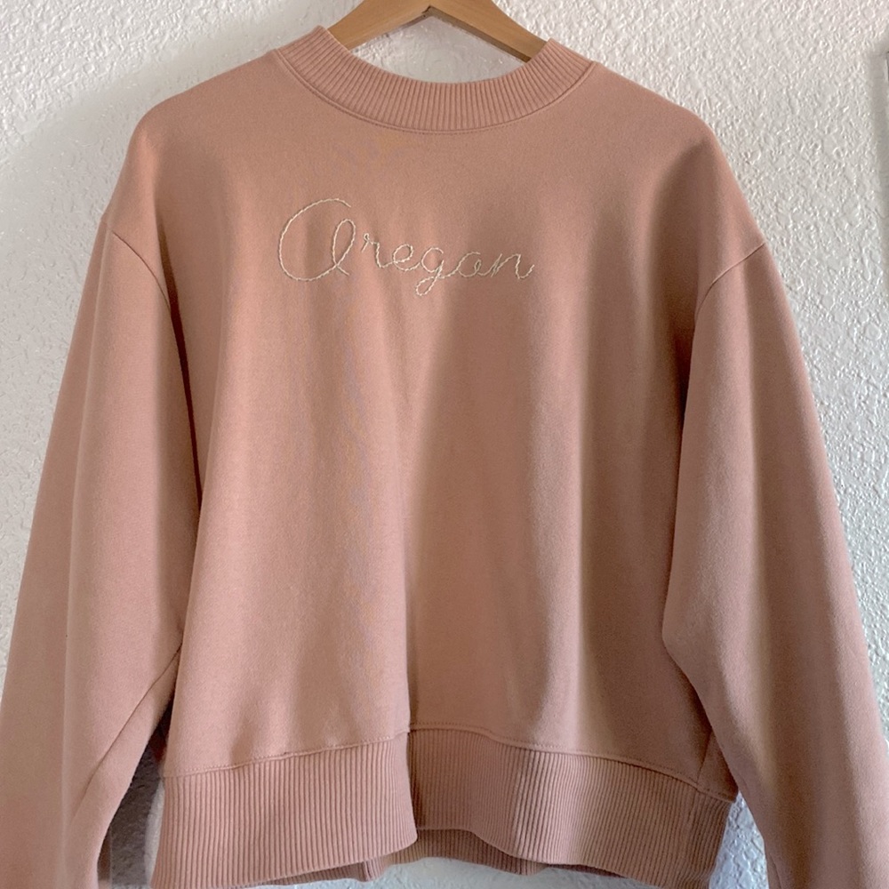 Handmade Oregon orange/ pink colored sweatshirt U of O
